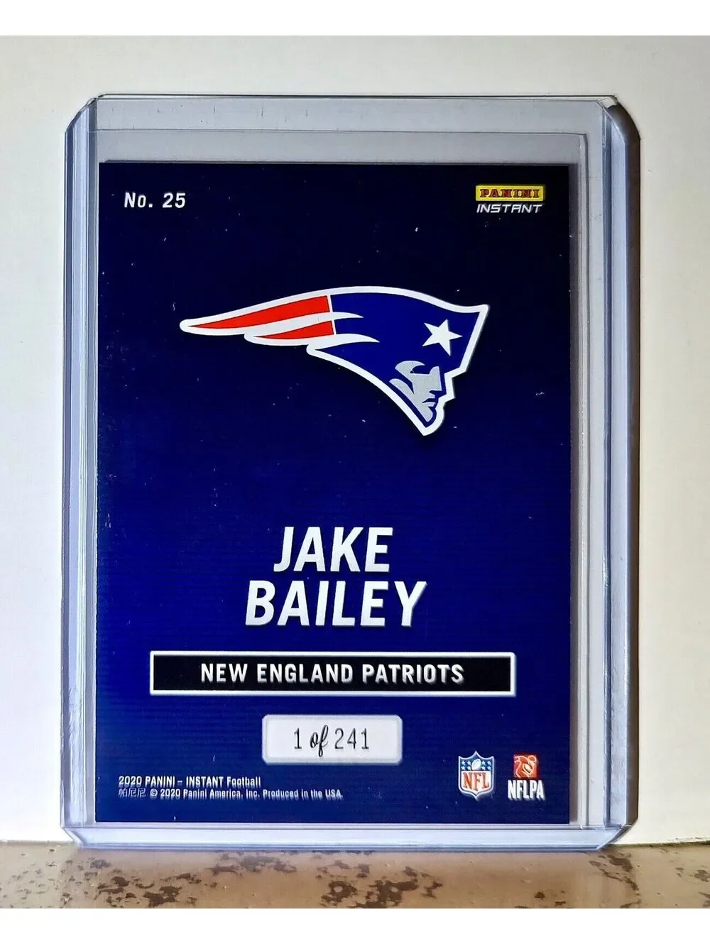 Jake Bailey 2020 Panini All-Pro NFL #25 Rookie Card 1/241 New England Patriots